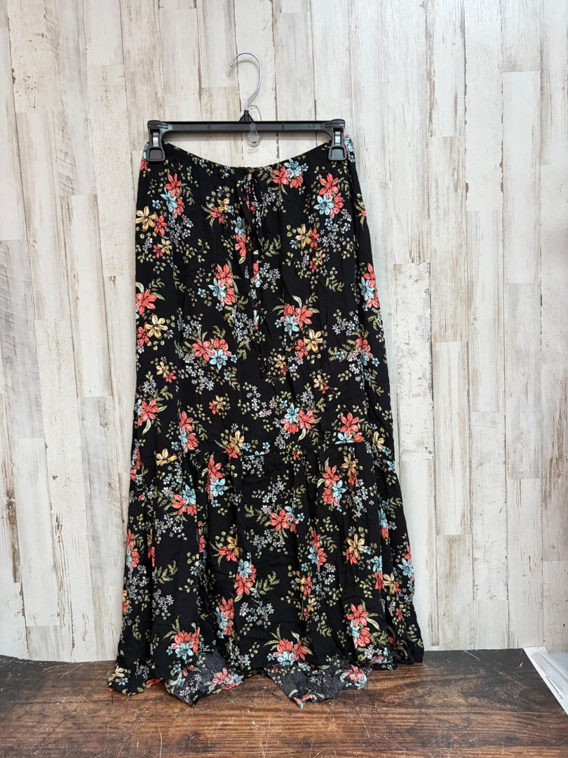 BLACK CHRIS & CAROL FLORAL SKIRT, LADIES M