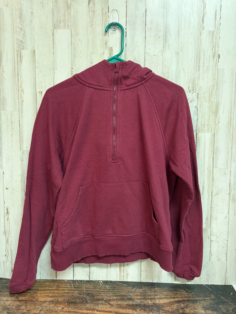 MAROON HALF ZIP HOODIE, LADIES M
