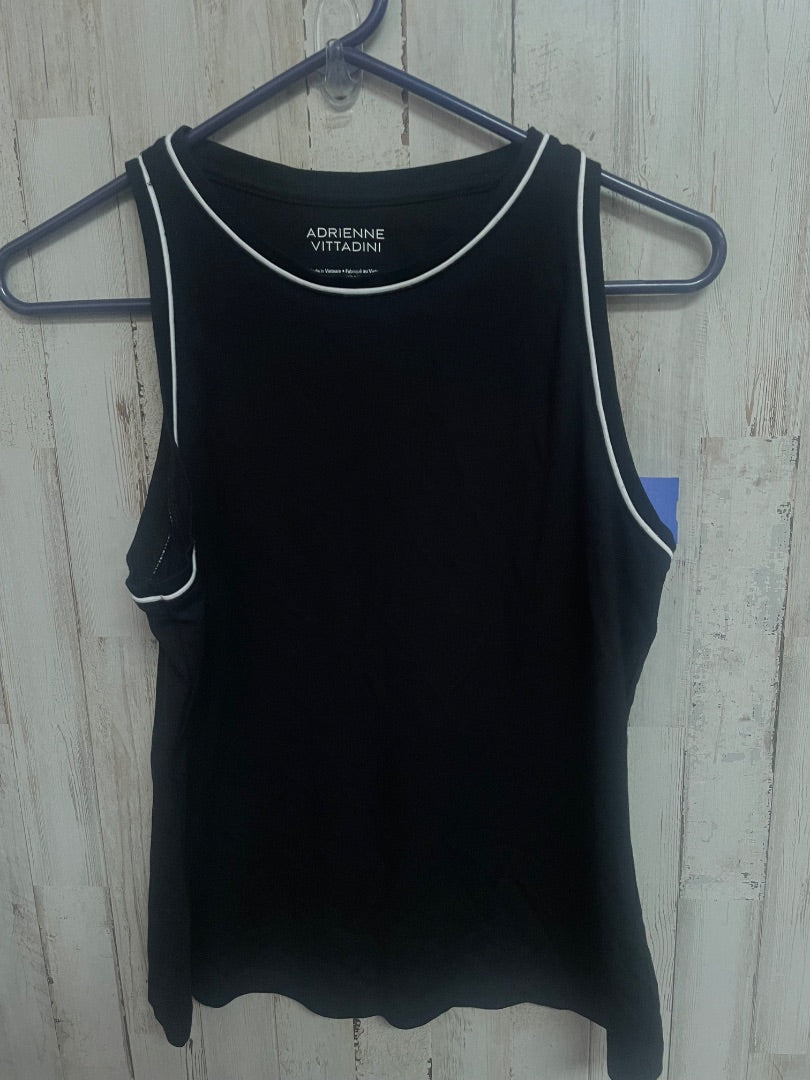 BLACK/WHITE ADRIENNE VITTADINI CORDED TRIM TANK, LADIES M