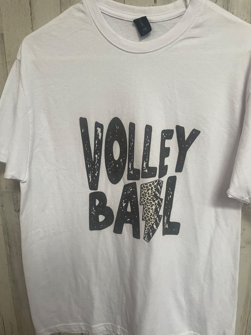 WHITE SKYLAND VOLLEYBALL TEE, LADIES M