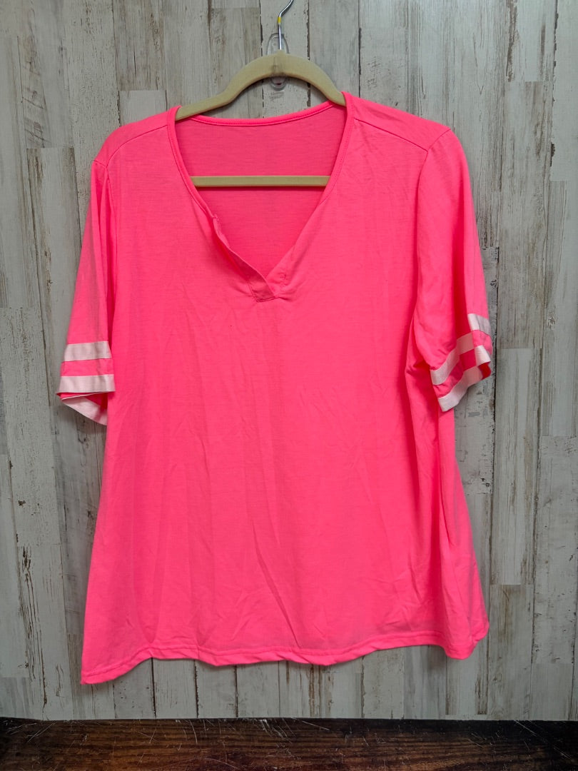PINK SHEIN STRIPE SLEEVE TOP, LADIES XL