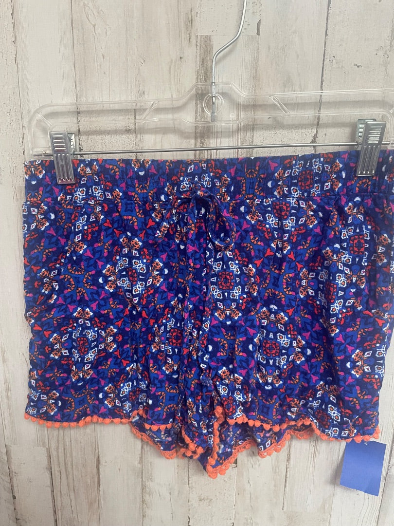 BLUE BEBOP POM TRIM PRINT SHORTS, LADIES M