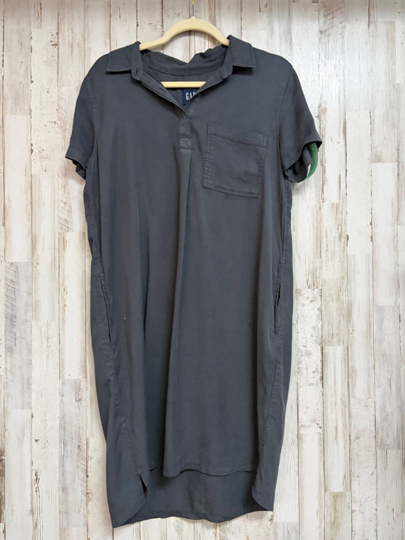 GREY GAP POCKET BUTTON UP DRESS, LADIES M