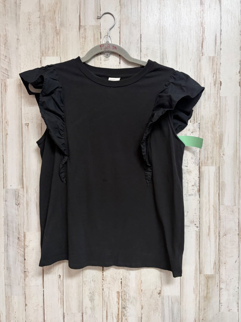 BLACK A NEW DAY RUFFLE SLEEVE TANK, LADIES M