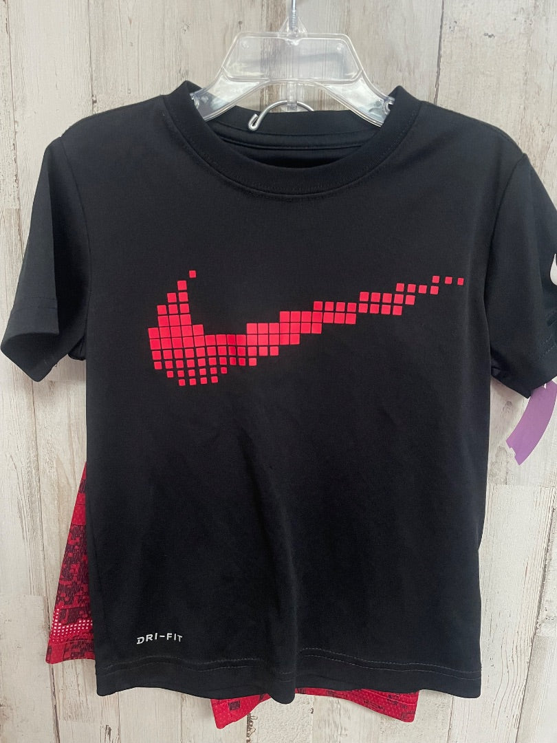 BLACK/RED NIKE 2PC DRY FIT SET, BOY 4