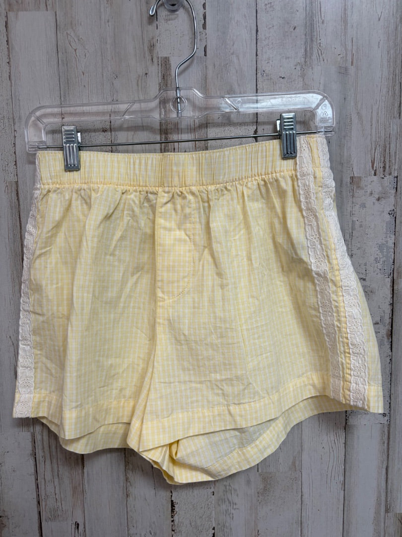 YELLOW OLD NAVY PLAID BOXER SHORTS, LADIES XS
