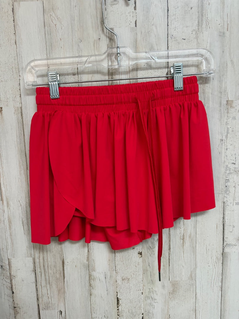 RED GB FLUTTER SHORTS, LADIES XS
