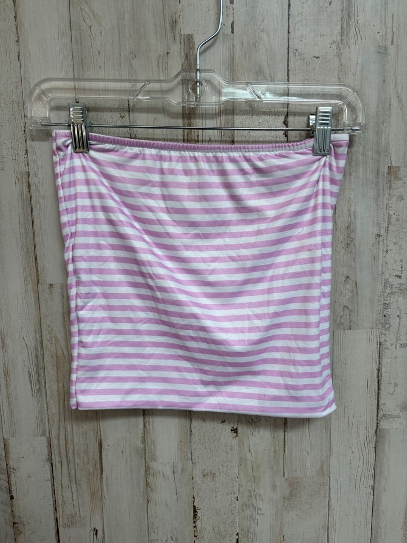 PURPLE/WHITE STRIPE STRAPLESS TANK, LADIES S
