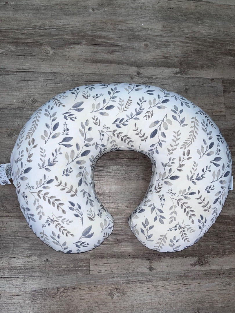 WHITE/GREY BOPPY LEAF PRINT BOPPY PILLOW
