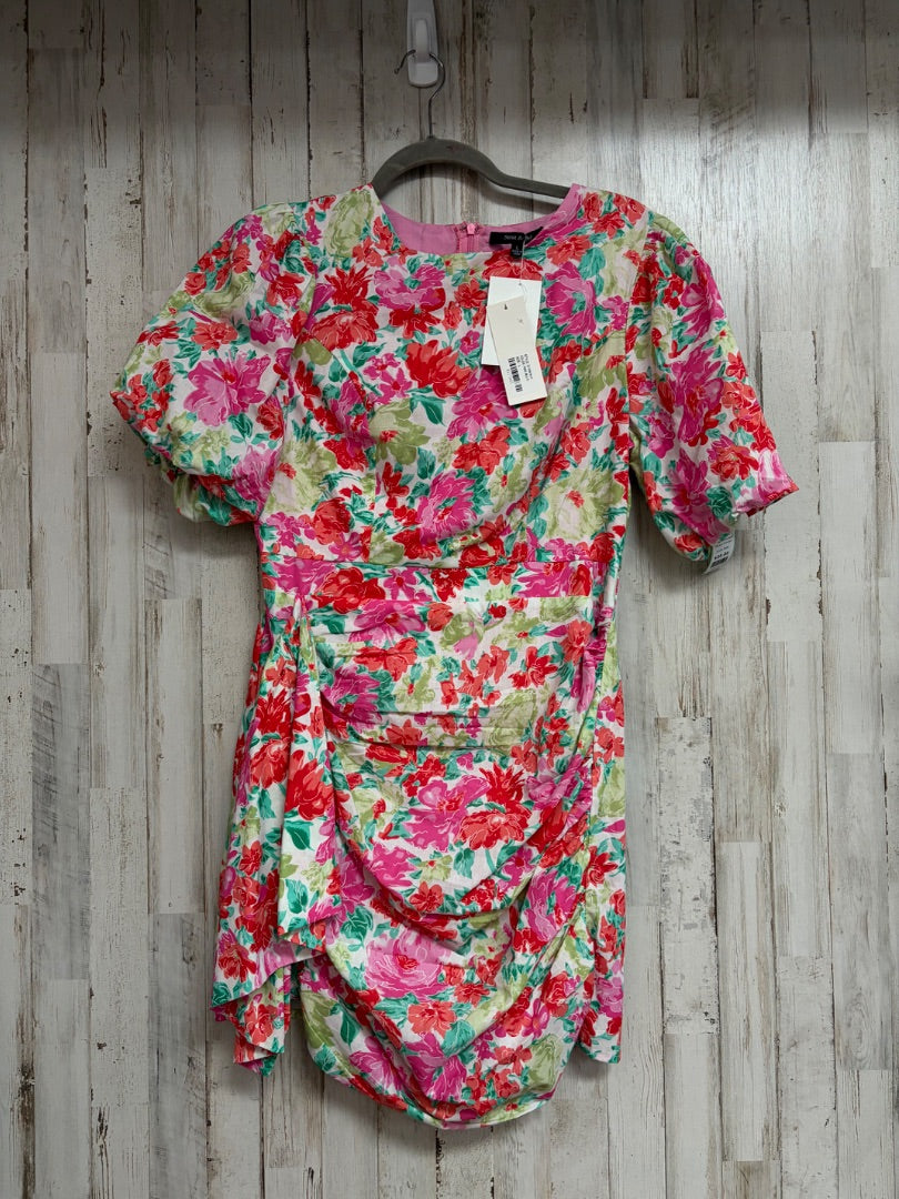 PINK STRUT & BOLT FLORAL PUFF DRESS, LADIES L