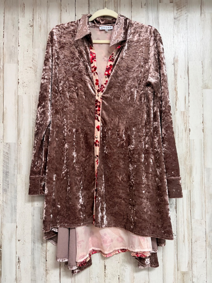 DRK MAUVE ADORE VELVET DRESS, LADIES M