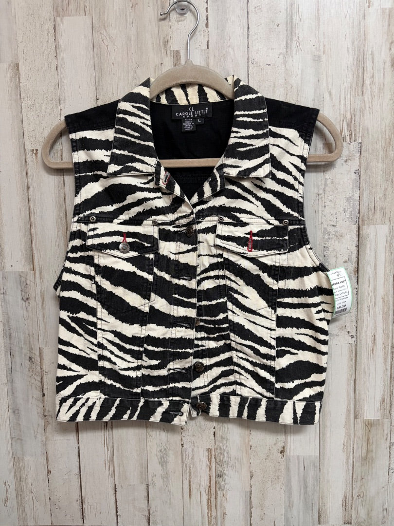 BLACK CAROL LITTLE ZEBRA VEST, LADIES L
