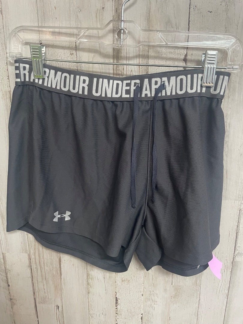 GREY UNDER ARMOUR ATHLETIC SHORTS, LADIES L