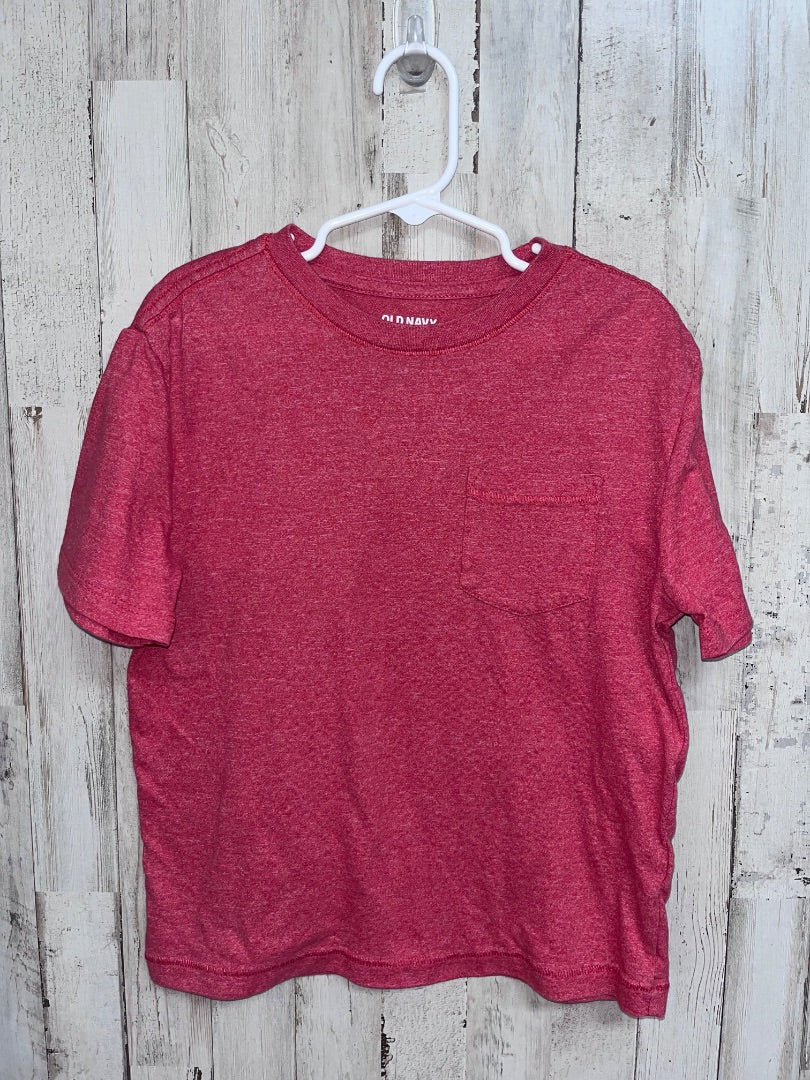 MUTED RED OLD NAVY POCKET TEE, BOY 6/7