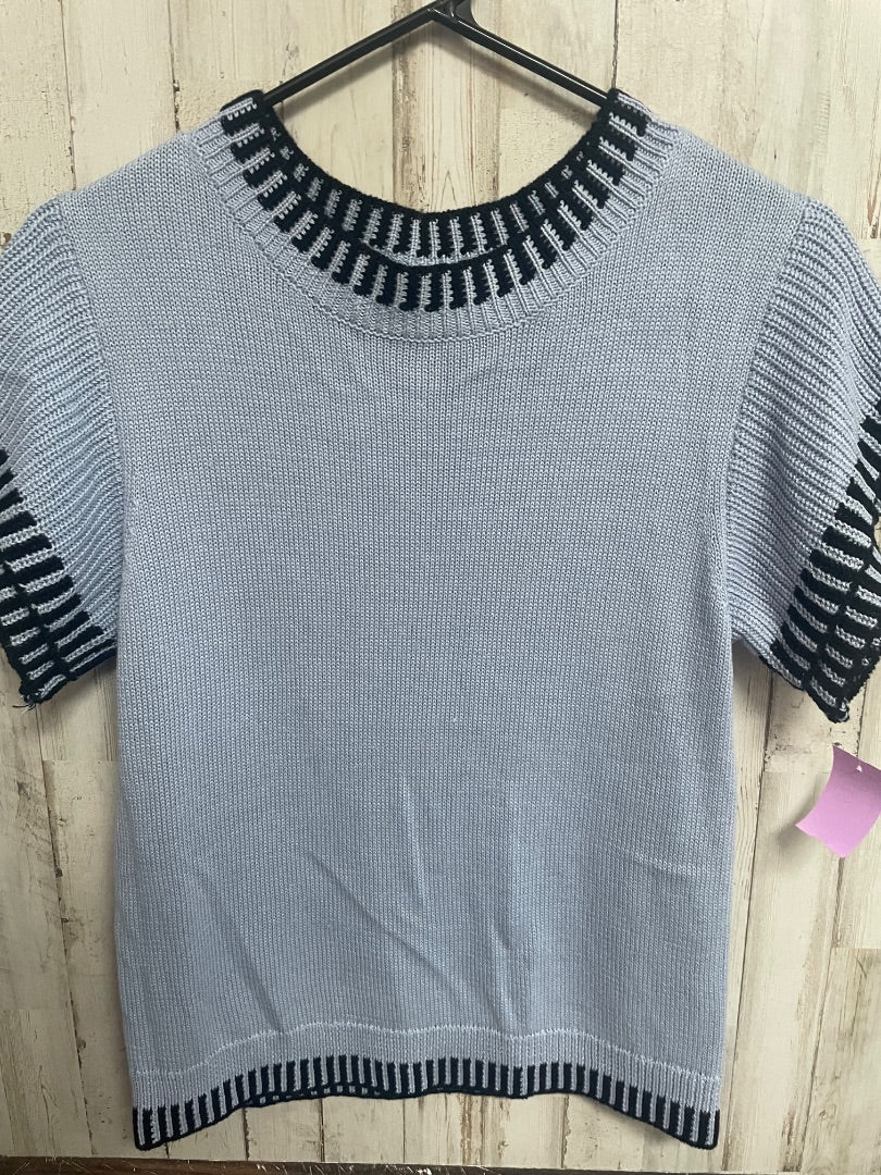 BLUE KNIT TOP, LADIES M