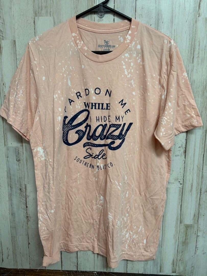 PINK SOUTHEN BLISS HIDE MY CRAZY TEE, LADIES L