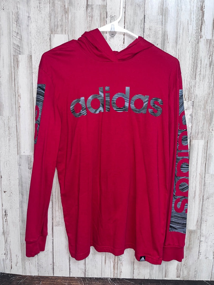 MAROON ADIDAS LOGO T SHIRT HOODUIE, BOY 14/16
