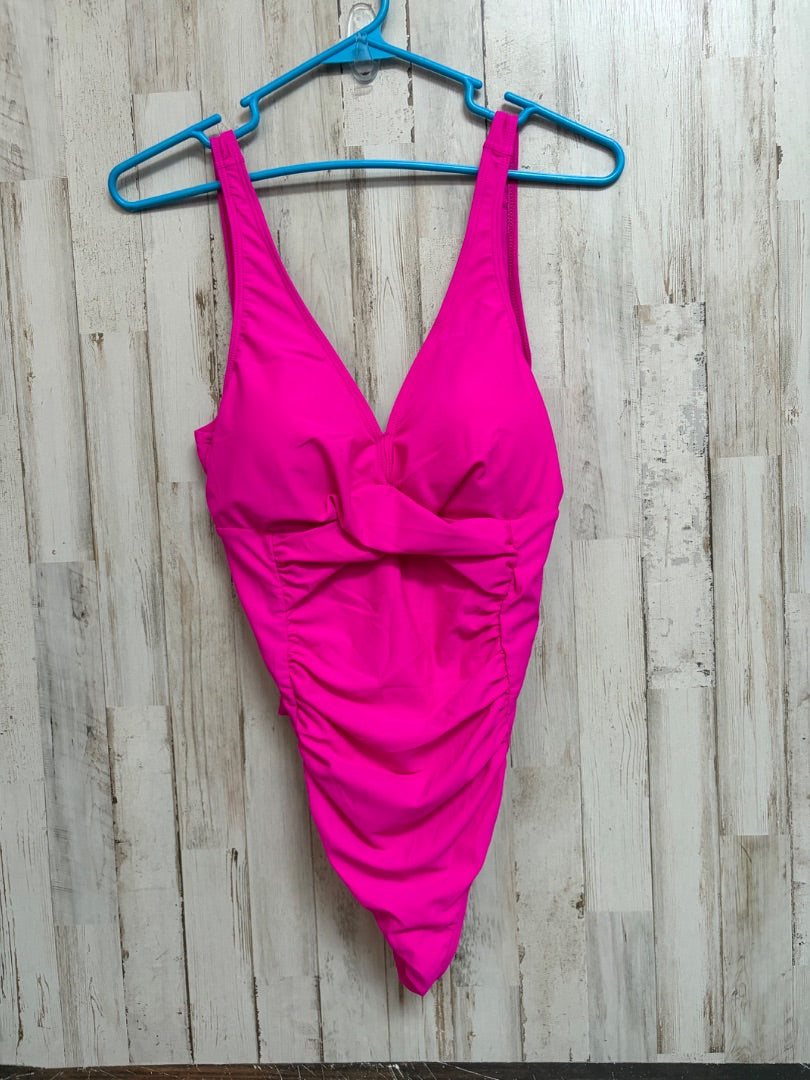 PINK CINCHED SWIMSUIT, LADIES L
