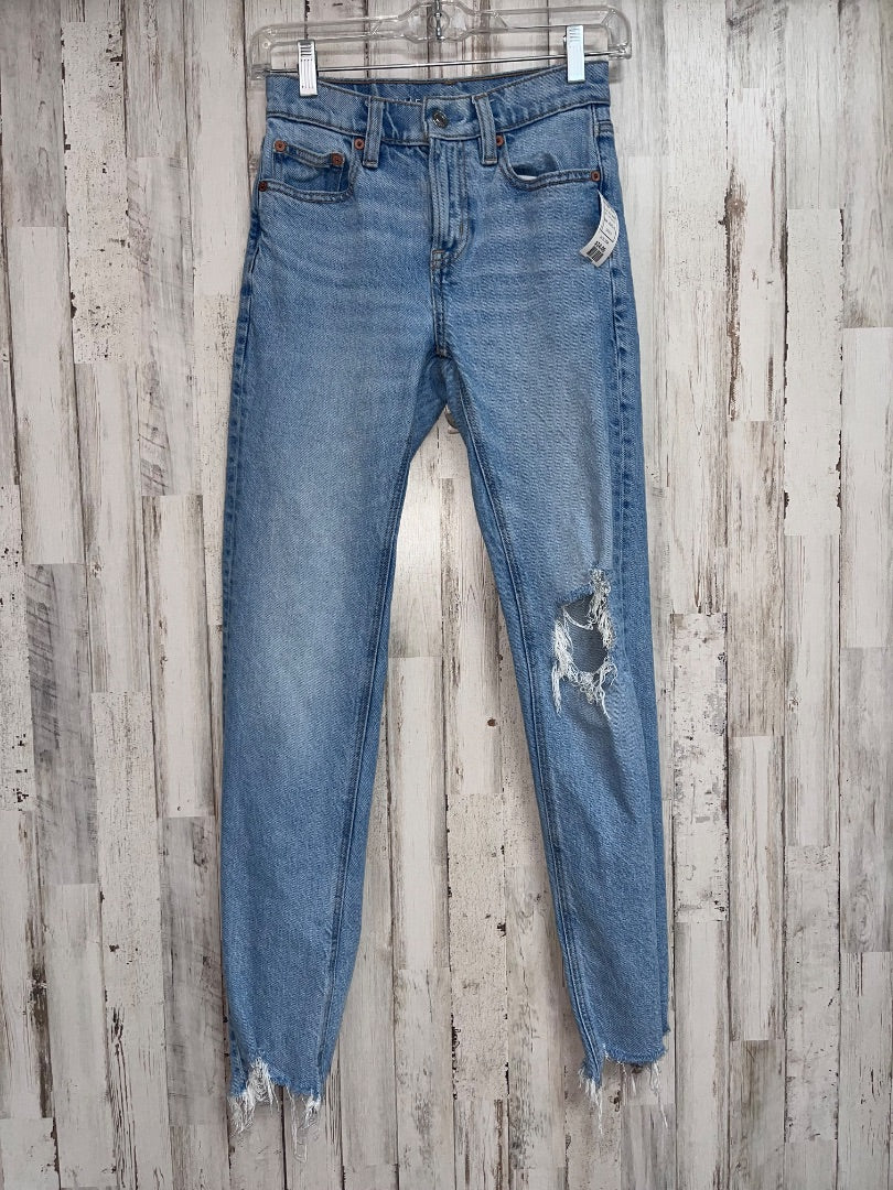 LIGHT DENIM AMERICAN EAGLE 000 SKINNY JEANS, LADIES XS