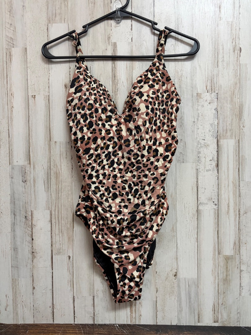 BROWN TIME & TRU CHEETAH SWIMSUIT, LADIES L