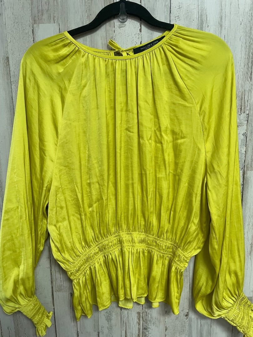 LIME MARC NEW YORK SILKY PEPLUM TOP, LADIES L