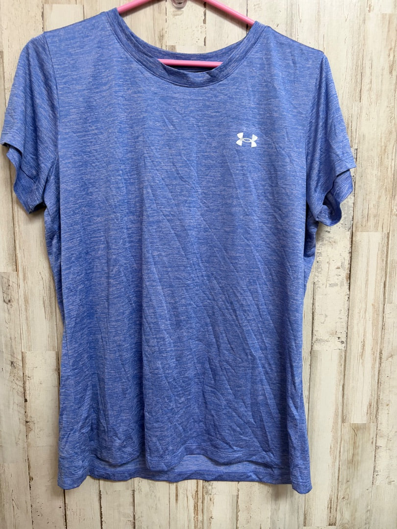 BLUE UNDER ARMOUR HEATHERED HEATGEAR TOP, LADIES L