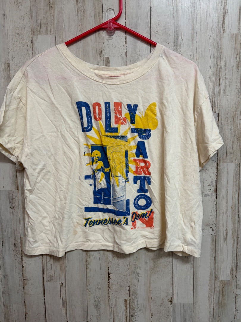 CREAM OLD NAVY DOLLY PARTON CROP TOP, LADIES L