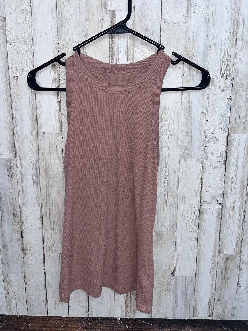 BROWN RIBBED TANK, LADIES XS