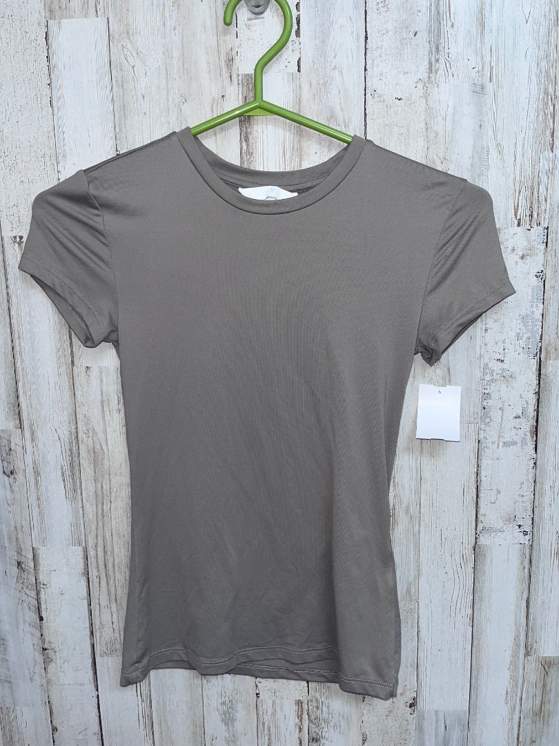 TAUPE H&M DRY FIT FITTED TEE, LADIES XS