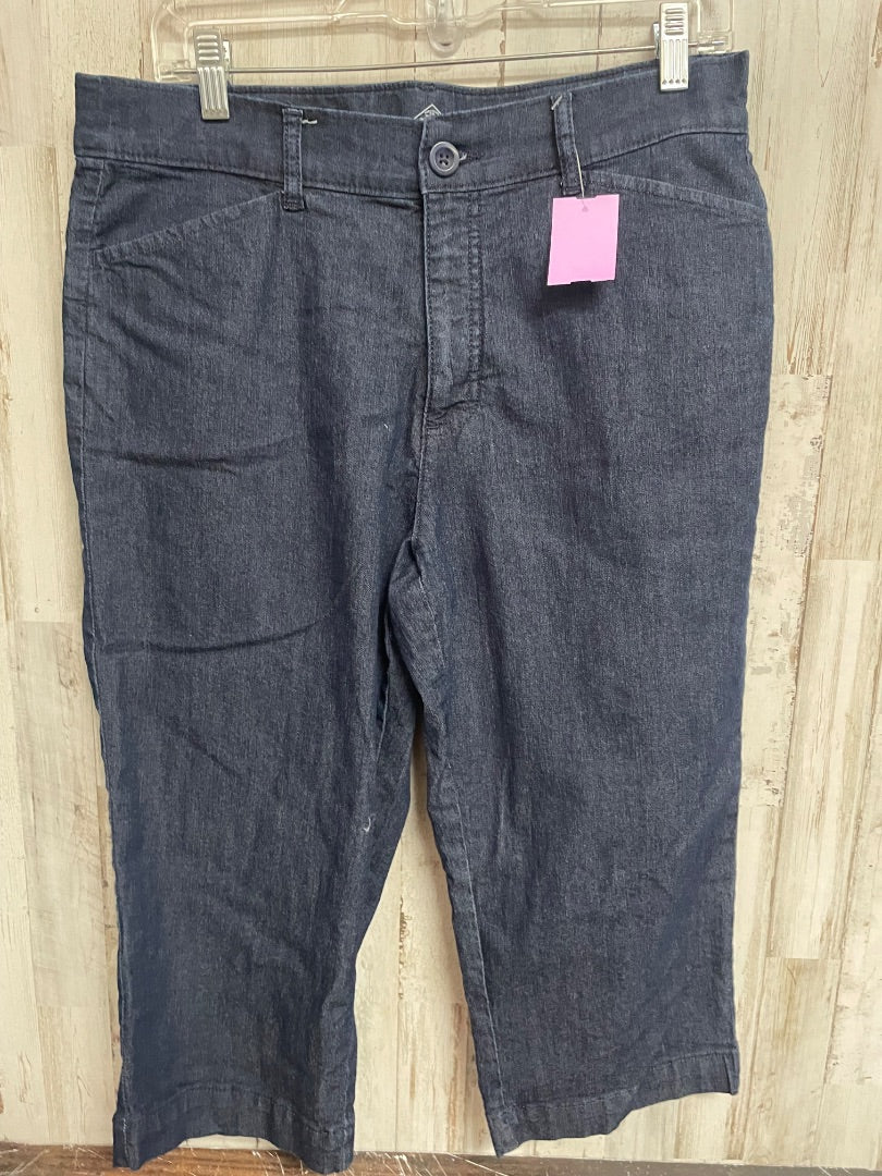 CHAMBRAY ST JOHN BAY SZ 12 DARK CAPRI PANTS, LADIES L