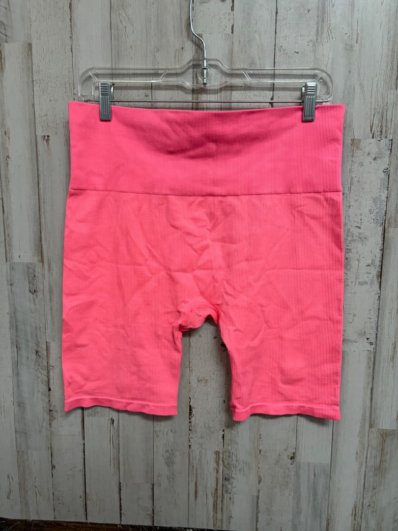 PINK WILD FABLE RIBBED BIKER SHORTS, LADIES 2X