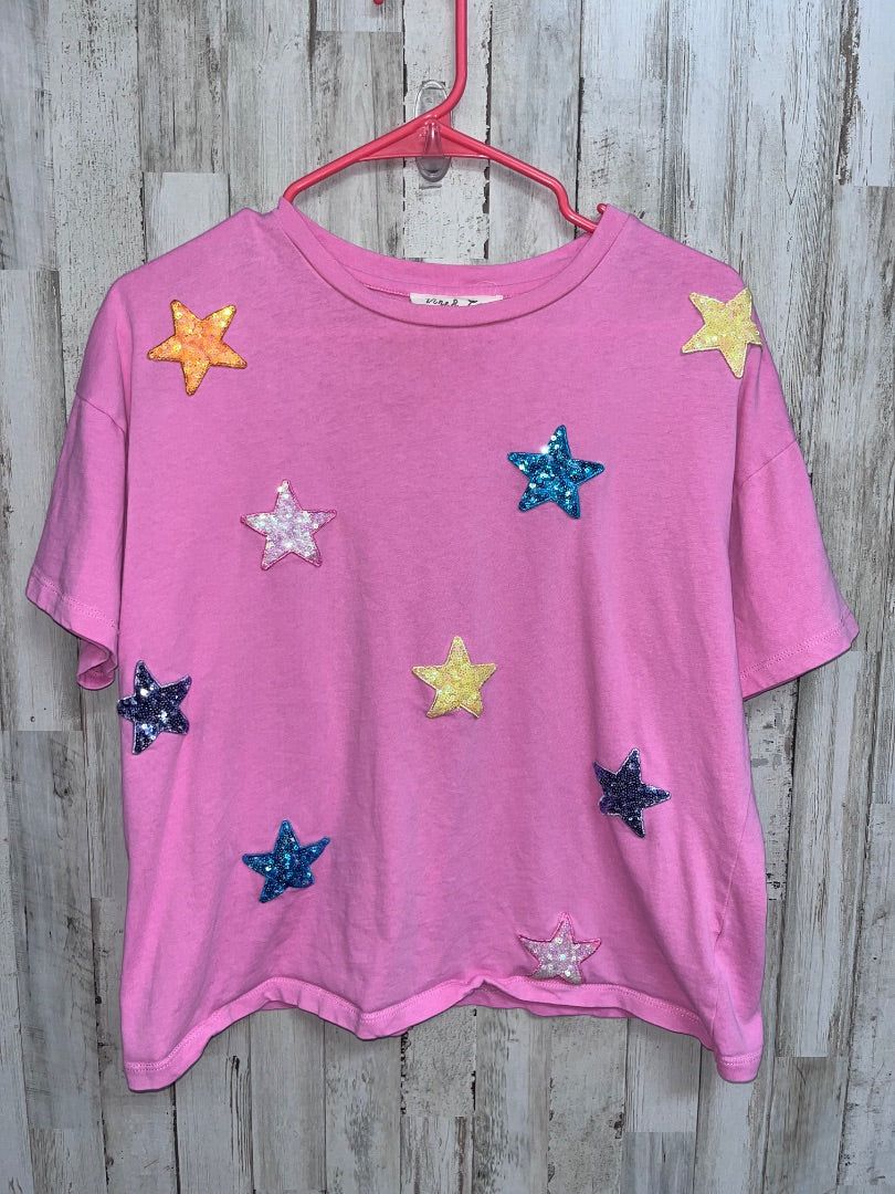 PINK VINED & LOVE STAR SEQUIN TEE, LADIES S