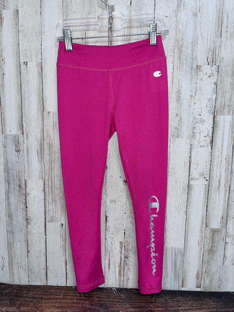PINK CHAMPION LOGO DRY FIT LEGGINGS, GIRL 6/7