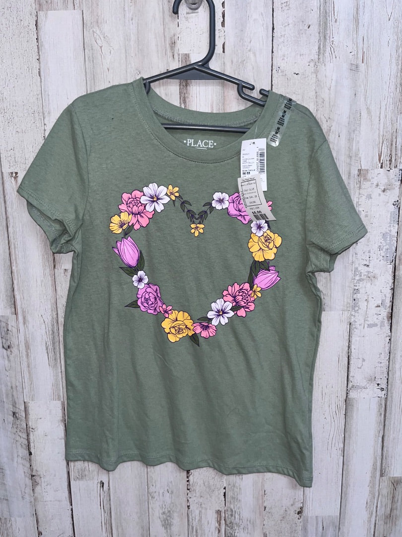 OLIVE CHILDRENS PLACE NEW FLORAL HEART TEE, GIRL 7/8