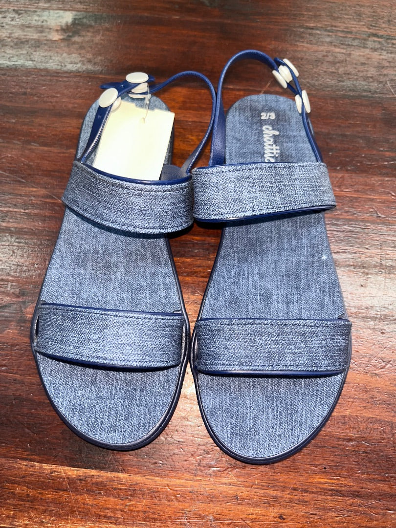NAVY CHATTIES SNAP STRAP SANDALS, SHOES Y2/3