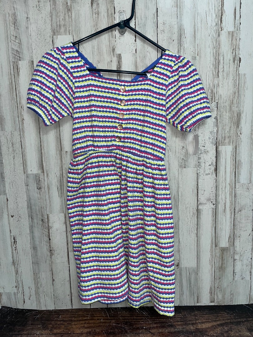 PINK/BLUE VINCE CAMUTO STRIPE BUTTON DRESS, GIRL 10