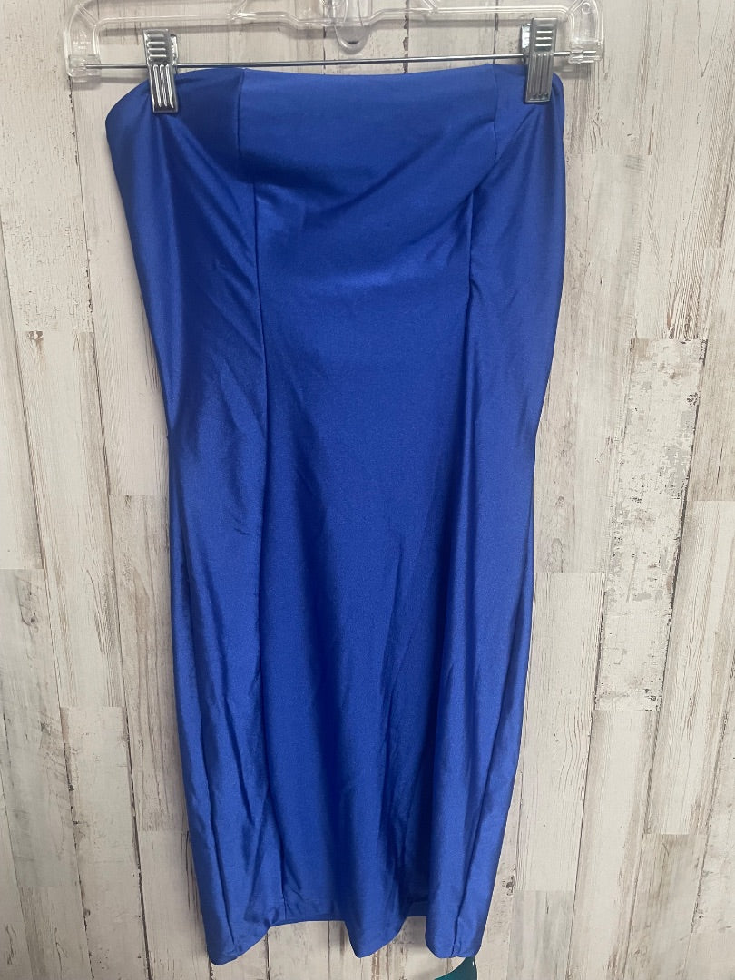 ROYAL BLUE JESSICA ANGEL STRAPLESS SILK DRESS, LADIES XS