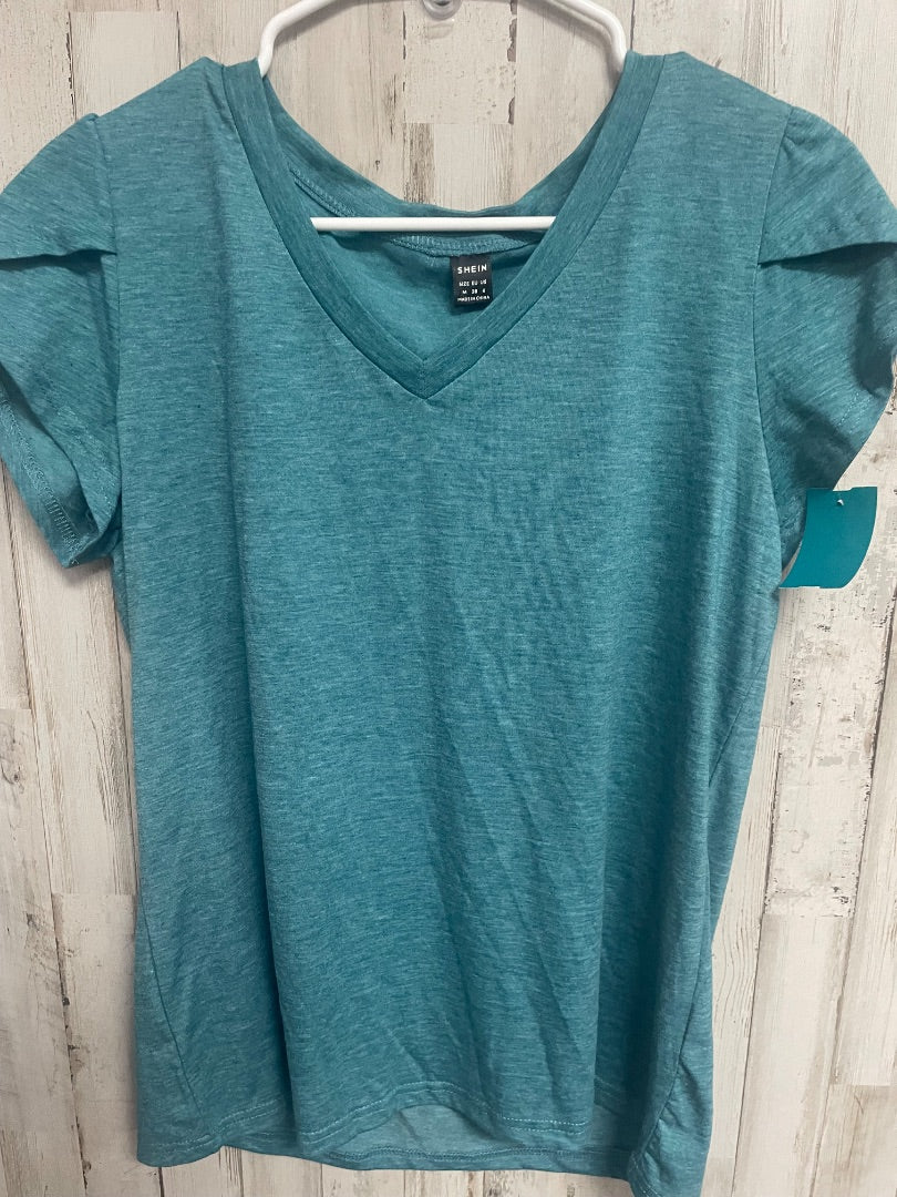 TEAL SHEIN VNECK TOP, LADIES M