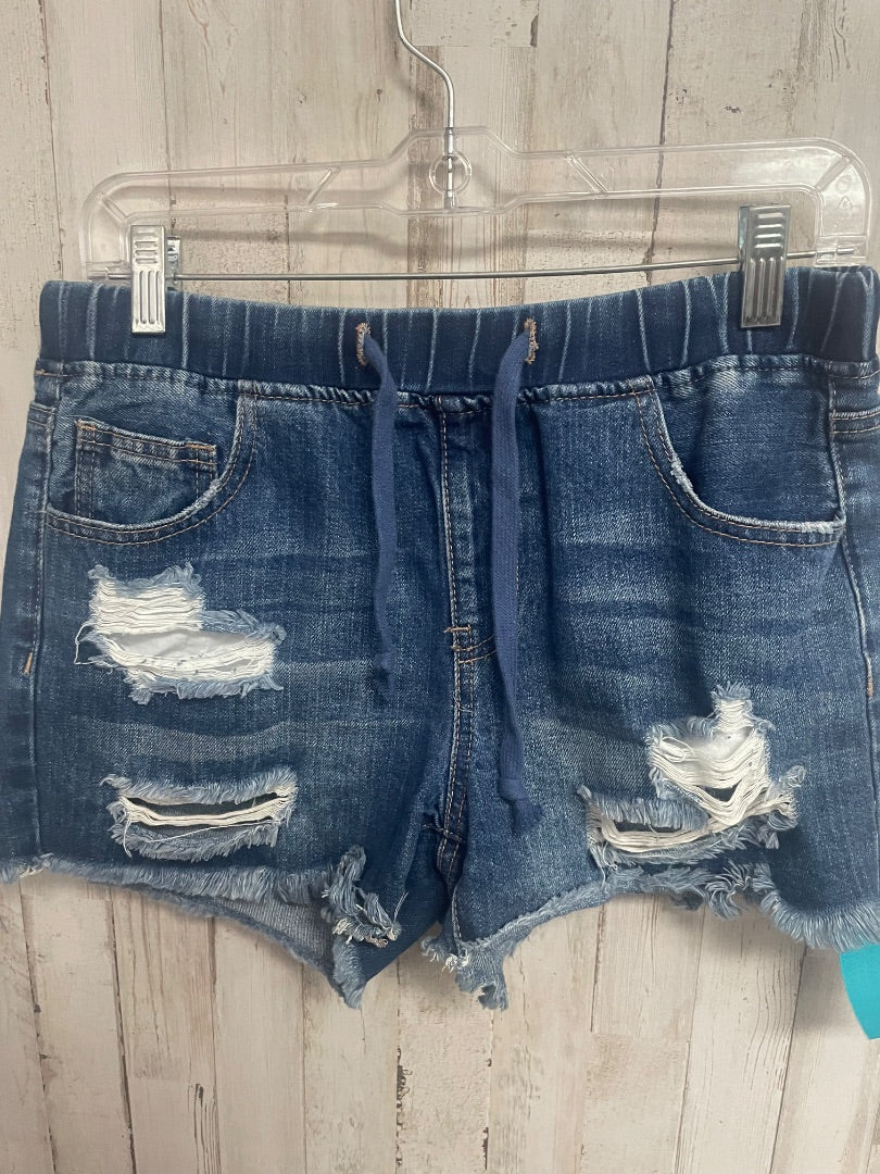 DENIM YMI DRAWSTRING DISTRESS SHORT, LADIES S