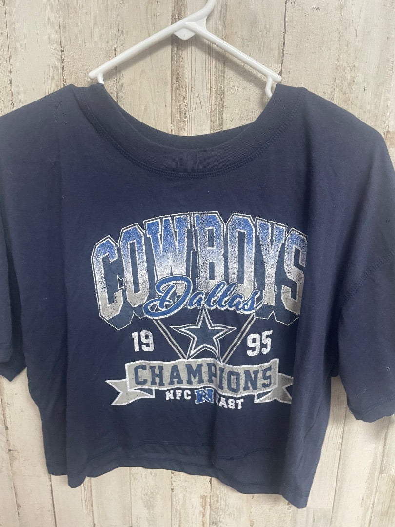 NAVY NFL COWBOYS CROP TEE, LADIES S