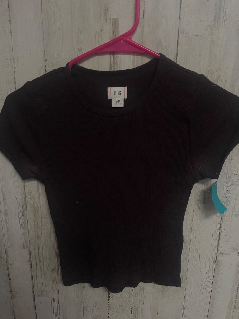 BROWN BDG RIBBED CROP TEE, LADIES S