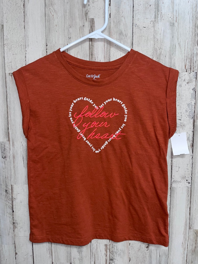 RUST CAT & JACK FOLLOW YOUR HEART TEE, GIRL 10/12