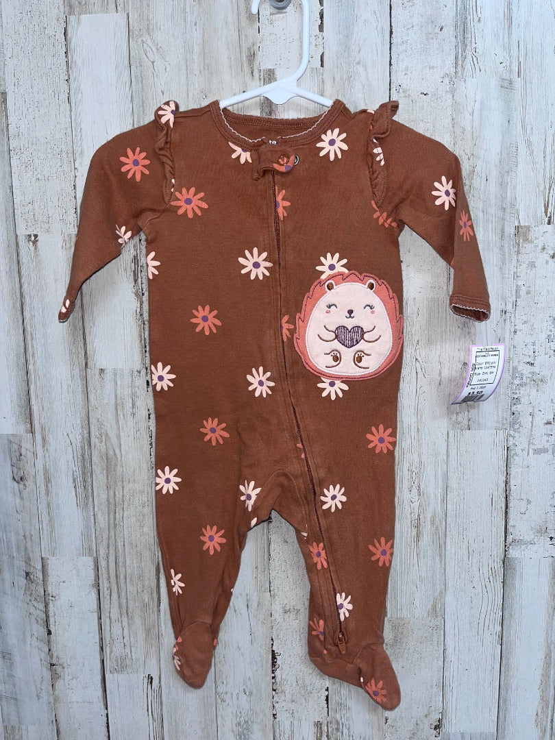 BROWN CARTERS HEDGEHOG SLEEPER, GIRL 6M