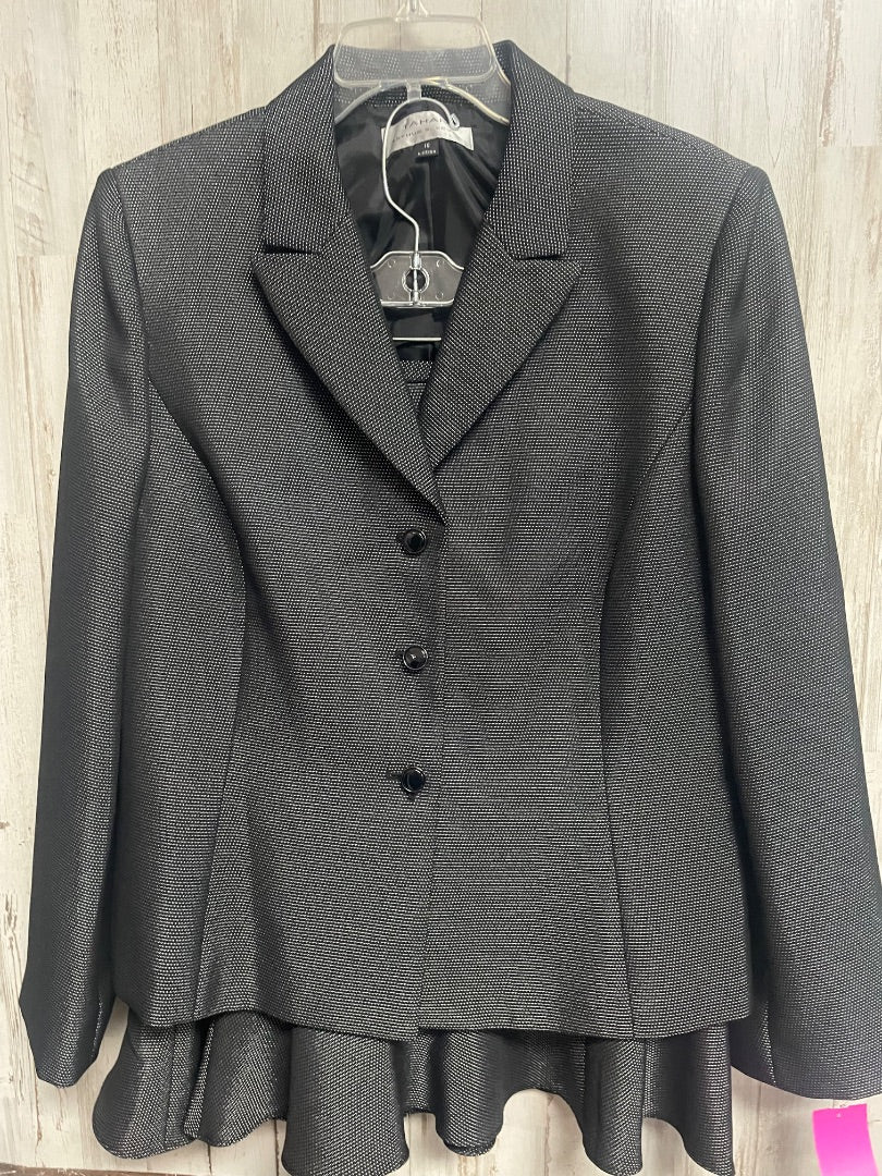 BLACK TAHARI DOTTED BLAZER/SKIRT SUIT SZ 16, LADIES XL