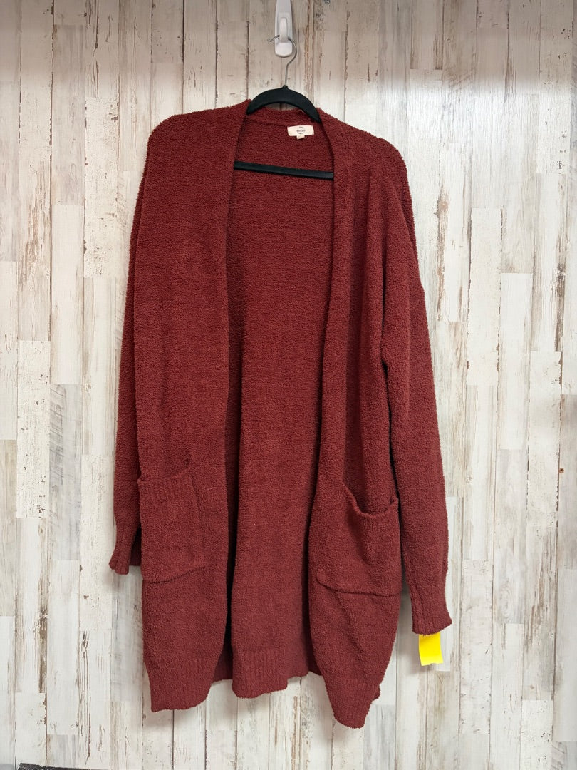 BROWN ENTRO SHERPA CARDIGAN, LADIES XL