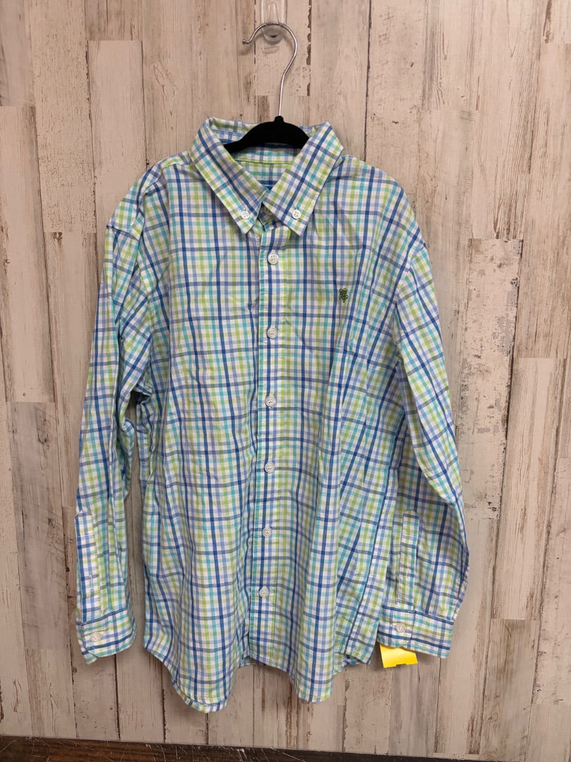 BLUE J BAILEY LOGO PLAID BUTTON UP, BOY 8