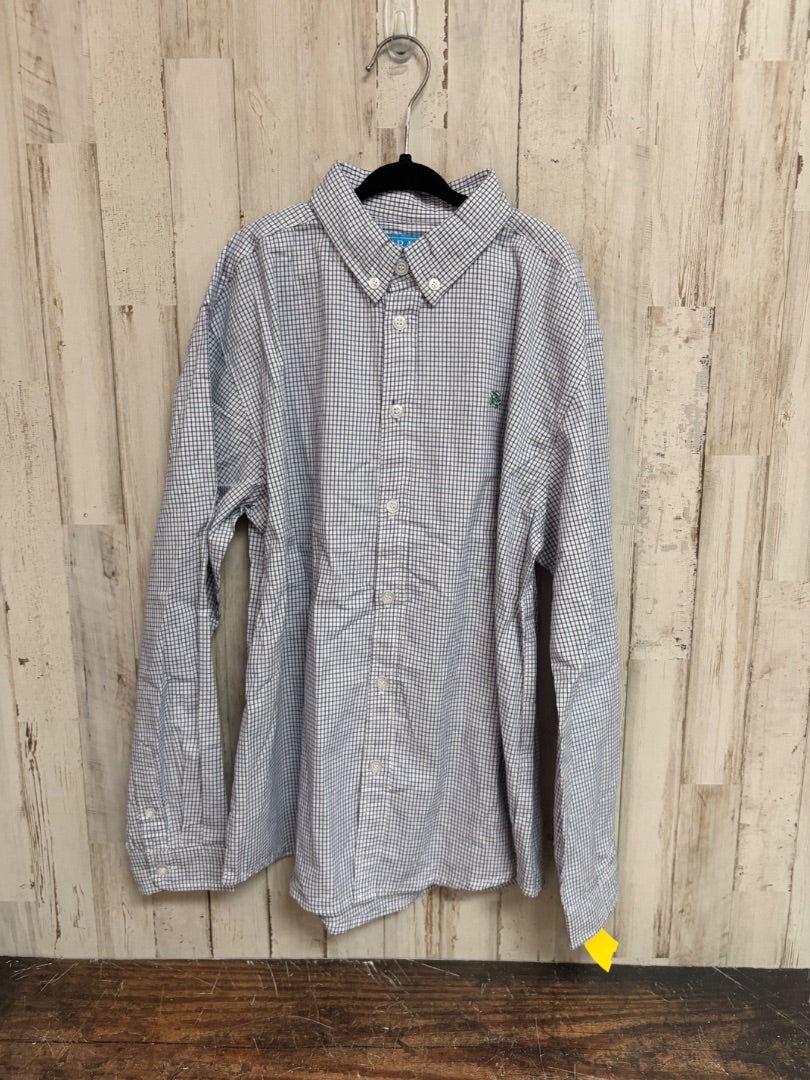 NAVY/WHITE J BAILEY LOGO PLAID BUTTON UP, BOY 10