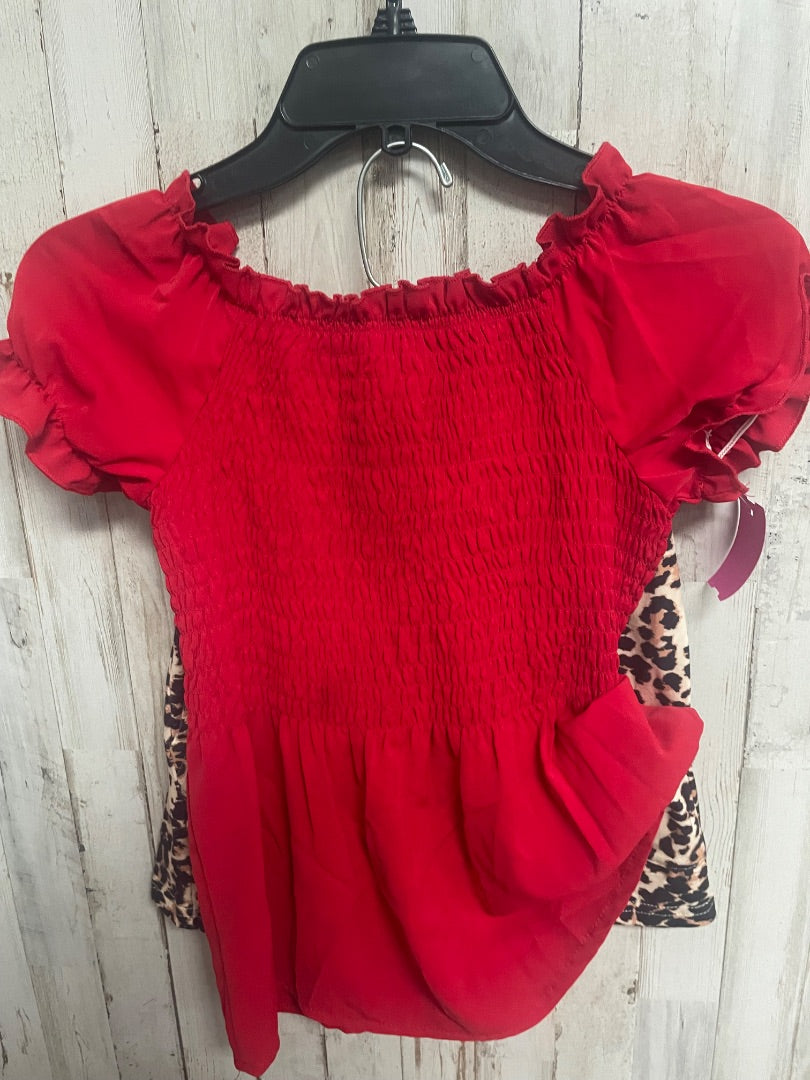 RED/LEOPARD BOUTIQUE SMOCK/LEOPARD 2PC SET, GIRL 9