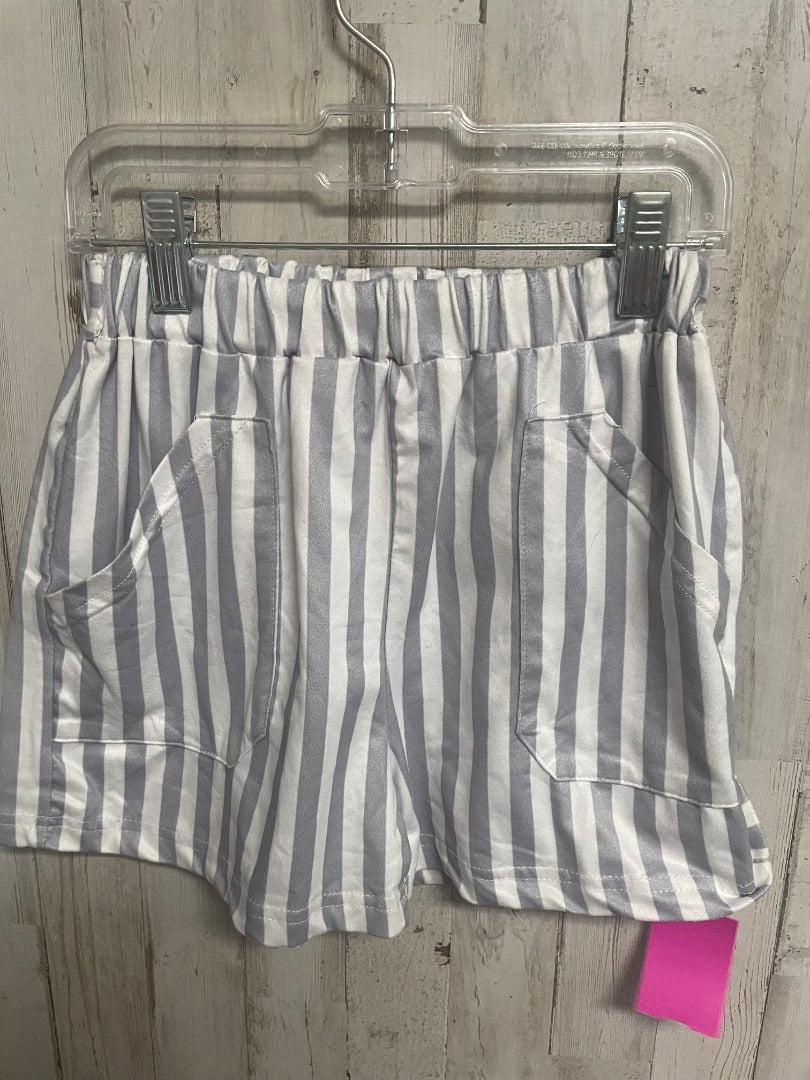 GREY/WHITE BOUTIQUE SOFT STRIPE POCKET SHORTS, GIRL 9