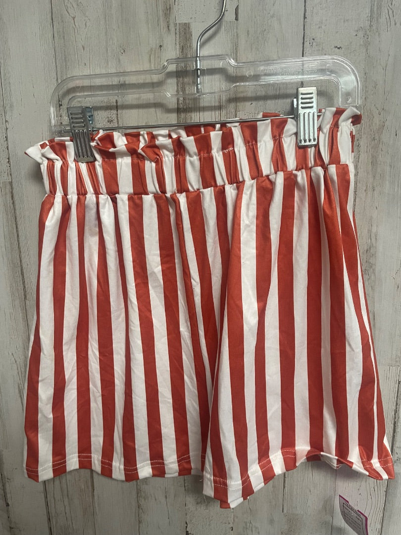 RUST/WHITE BOUTIQUE STRIPE SOFT SHORTS, GIRL 9
